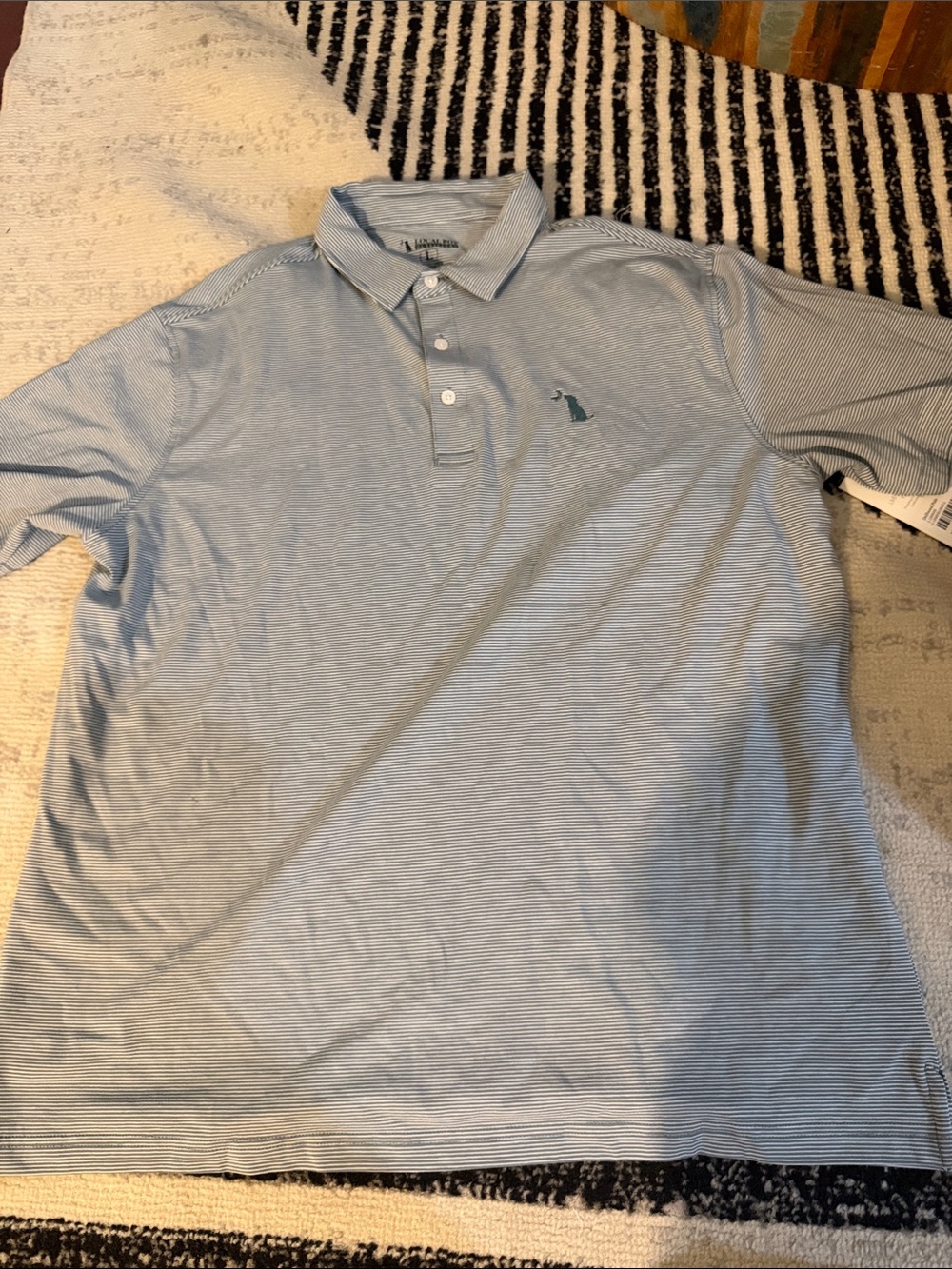 Southern Tide Men's Light Blue Micro-Striped Polo